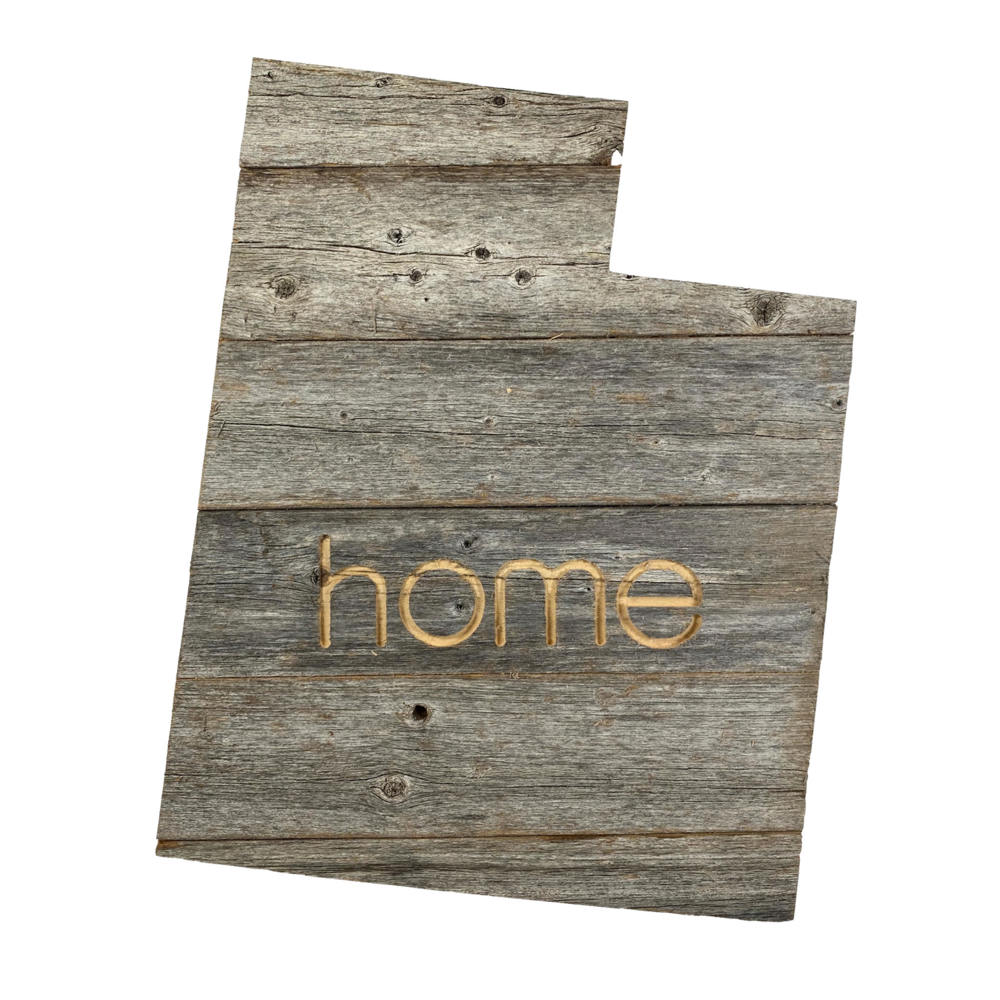 Rustic Farmhouse Reclaimed Wood Home State Wall Sign