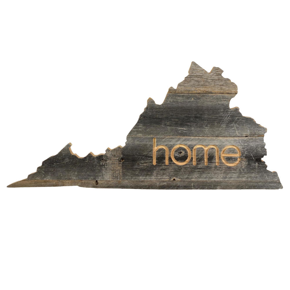 Rustic Farmhouse Reclaimed Wood Home State Wall Sign