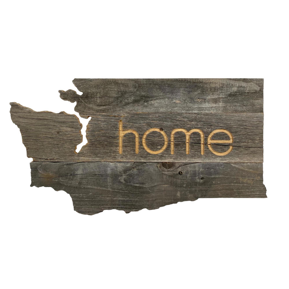 Rustic Farmhouse Reclaimed Wood Home State Wall Sign