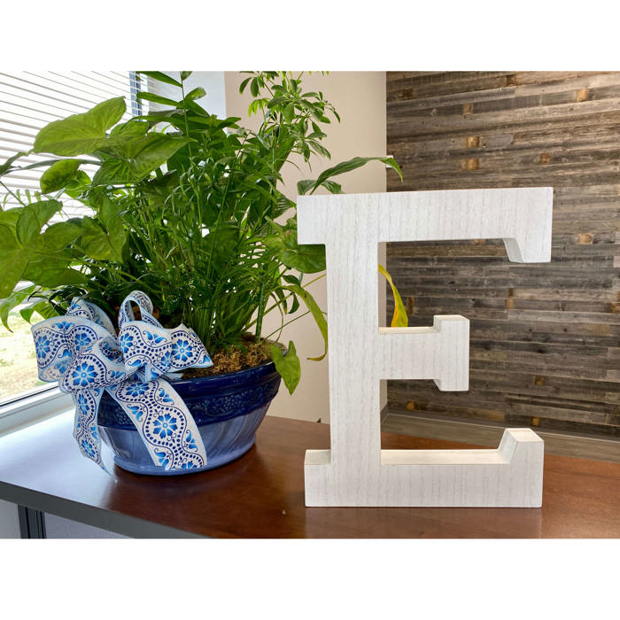 Decorative Free Standing White Decorative Monogram Wood Letter