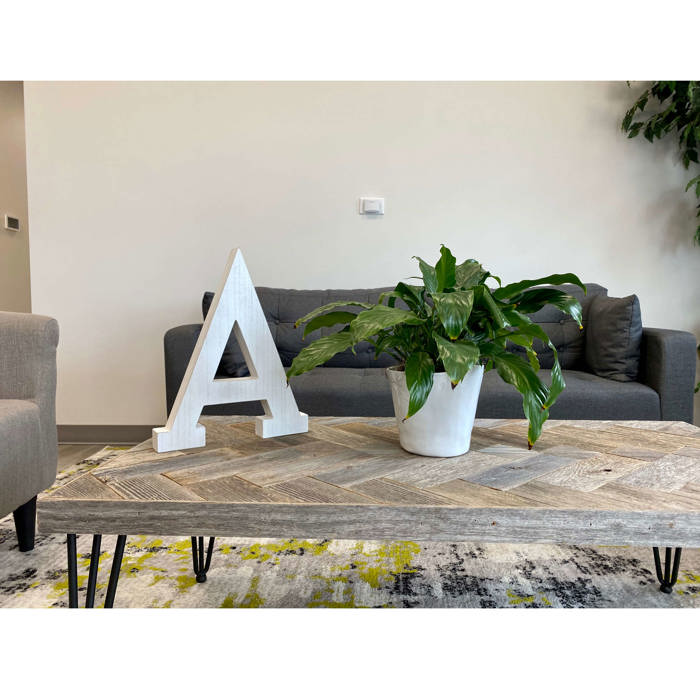 Decorative Free Standing White Decorative Monogram Wood Letter