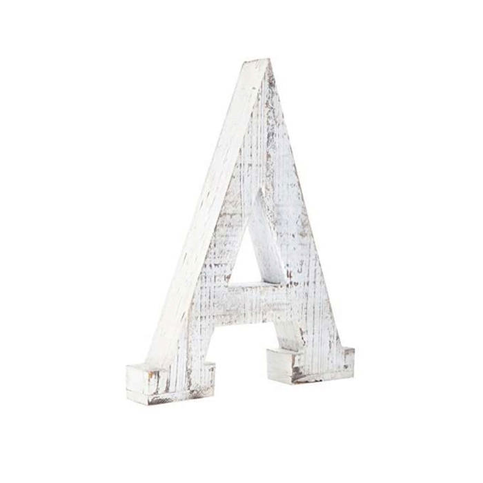 Decorative Free Standing White Decorative Monogram Wood Letter