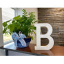 White Wash B Decorative Free Standing White Decorative Monogram Wood Letter