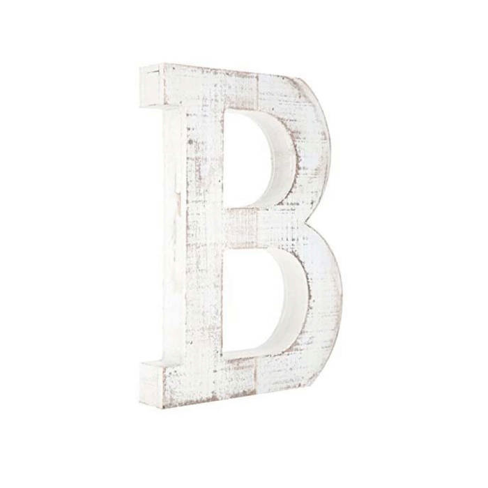 Decorative Free Standing White Decorative Monogram Wood Letter