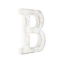 White Wash B Decorative Free Standing White Decorative Monogram Wood Letter