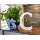 White Wash C Decorative Free Standing White Decorative Monogram Wood Letter