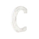 White Wash C Decorative Free Standing White Decorative Monogram Wood Letter