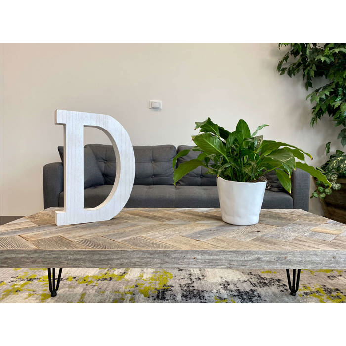 Decorative Free Standing White Decorative Monogram Wood Letter