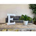 White Wash E Decorative Free Standing White Decorative Monogram Wood Letter