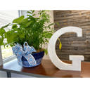 White Wash G Decorative Free Standing White Decorative Monogram Wood Letter