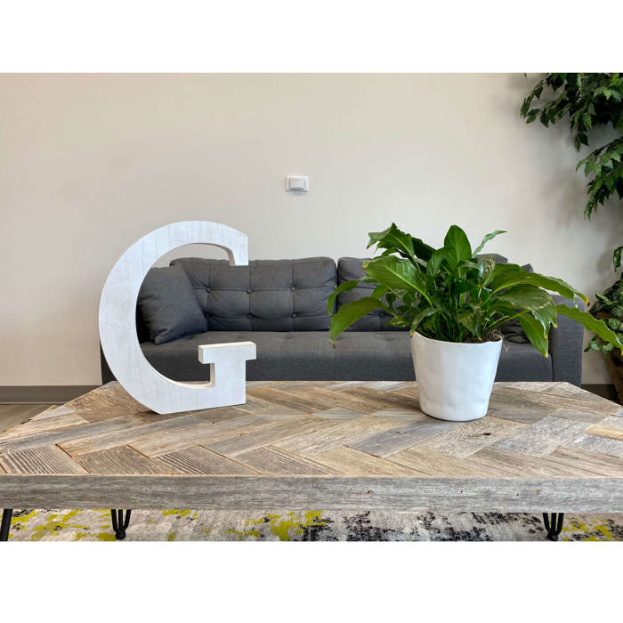 Decorative Free Standing White Decorative Monogram Wood Letter