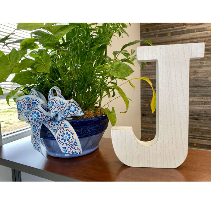 Decorative Free Standing White Decorative Monogram Wood Letter