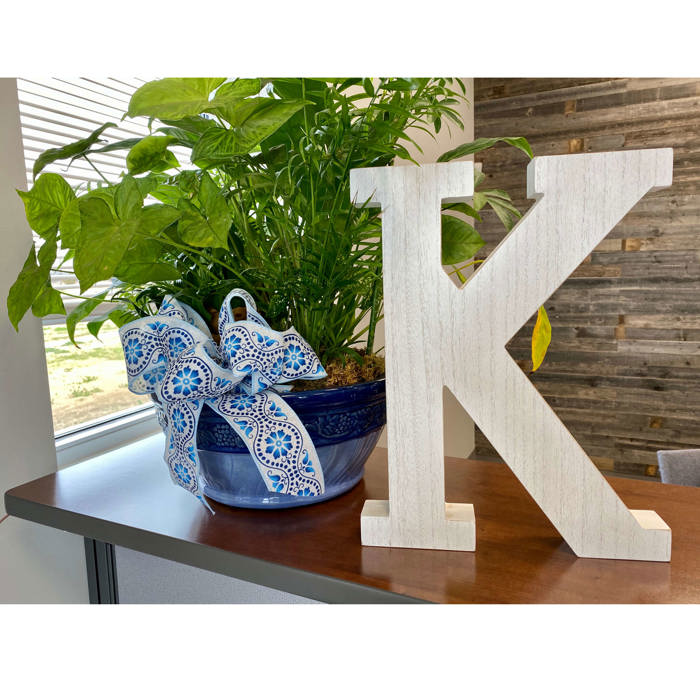 Decorative Free Standing White Decorative Monogram Wood Letter