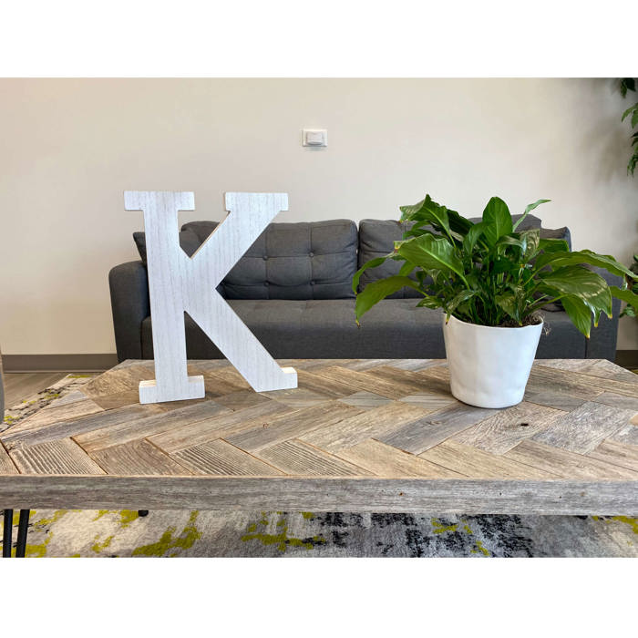 Decorative Free Standing White Decorative Monogram Wood Letter