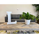 White Wash L Decorative Free Standing White Decorative Monogram Wood Letter