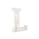 White Wash L Decorative Free Standing White Decorative Monogram Wood Letter