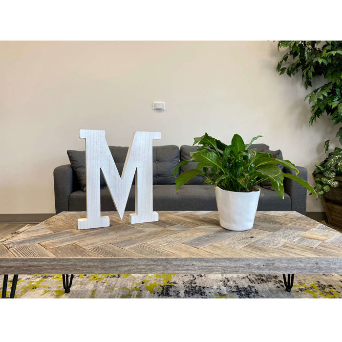 Decorative Free Standing White Decorative Monogram Wood Letter