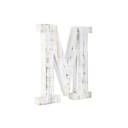 White Wash M Decorative Free Standing White Decorative Monogram Wood Letter