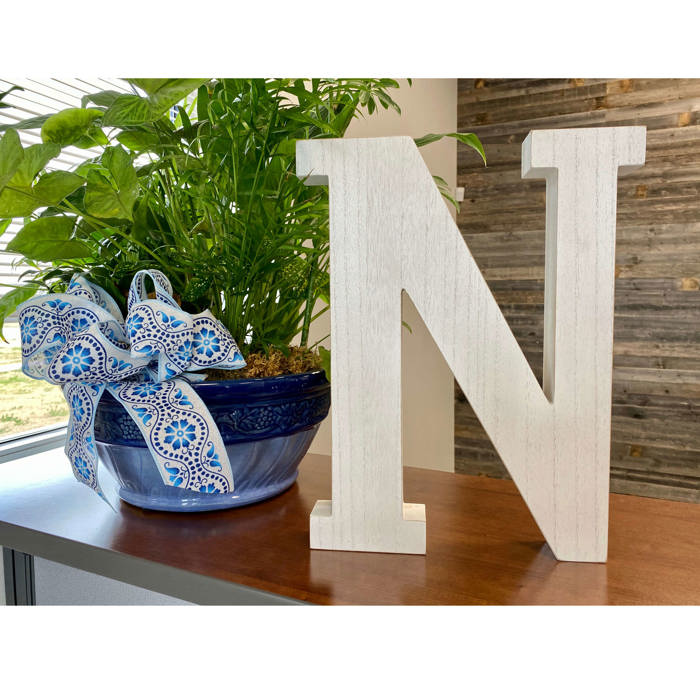 Decorative Free Standing White Decorative Monogram Wood Letter