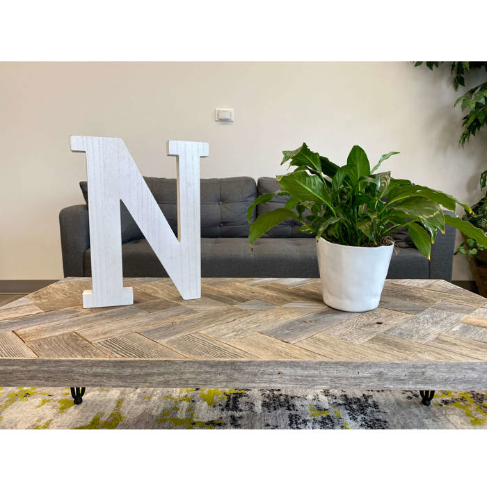 Decorative Free Standing White Decorative Monogram Wood Letter