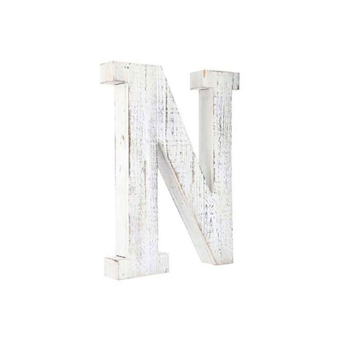 Decorative Free Standing White Decorative Monogram Wood Letter