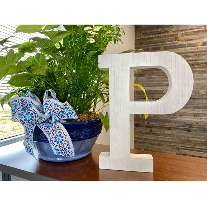 Decorative Free Standing White Decorative Monogram Wood Letter