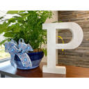 White Wash P Decorative Free Standing White Decorative Monogram Wood Letter