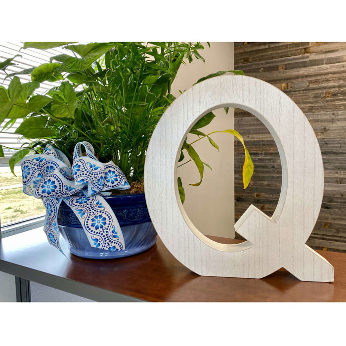 Decorative Free Standing White Decorative Monogram Wood Letter