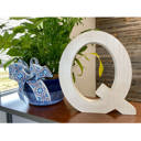 White Wash Q Decorative Free Standing White Decorative Monogram Wood Letter