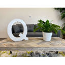 White Wash Q Decorative Free Standing White Decorative Monogram Wood Letter