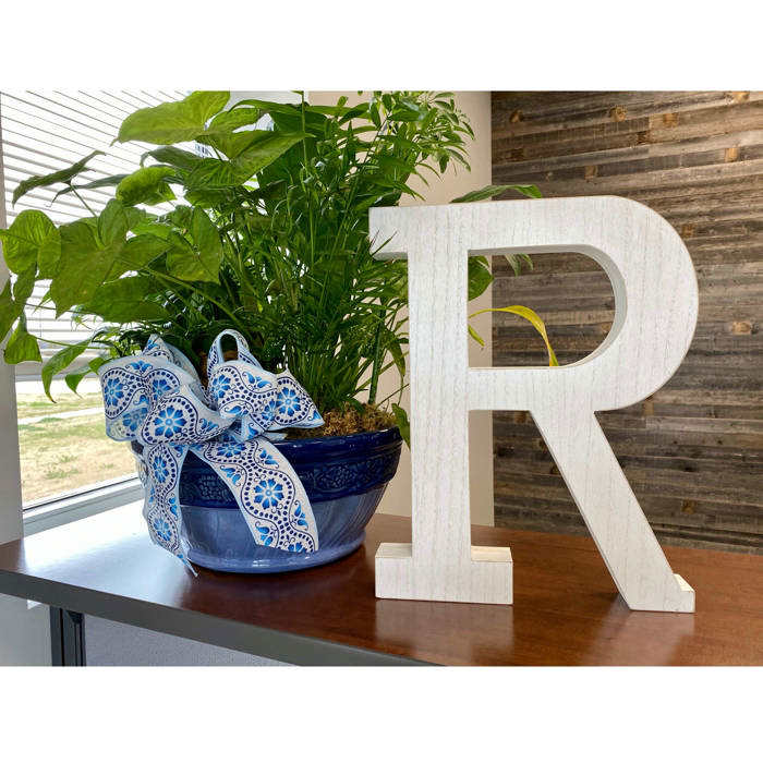 Decorative Free Standing White Decorative Monogram Wood Letter