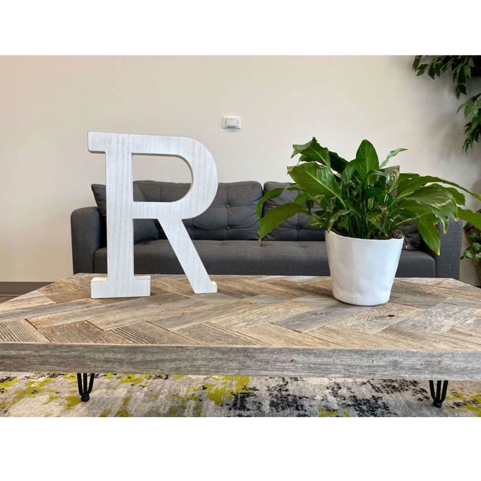 Decorative Free Standing White Decorative Monogram Wood Letter