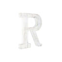 White Wash R Decorative Free Standing White Decorative Monogram Wood Letter