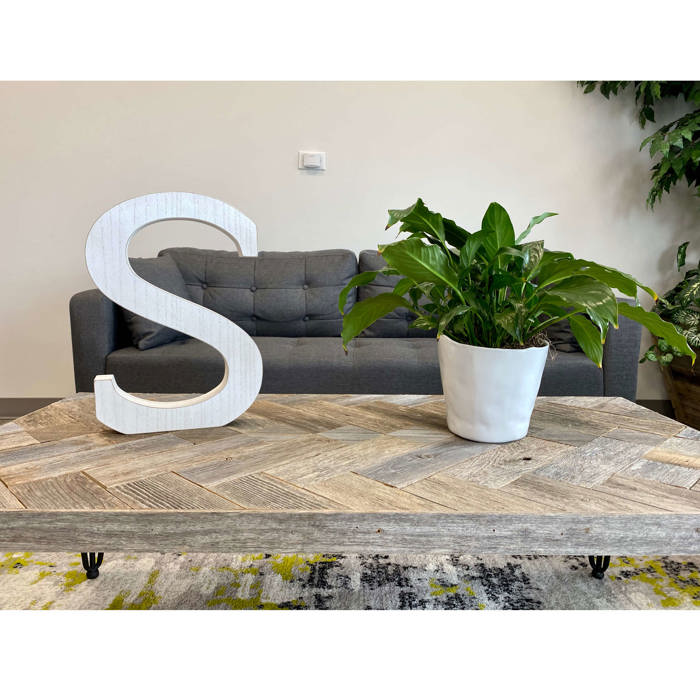 Decorative Free Standing White Decorative Monogram Wood Letter