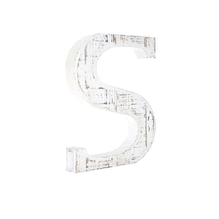 Decorative Free Standing White Decorative Monogram Wood Letter