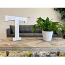 White Wash T Decorative Free Standing White Decorative Monogram Wood Letter