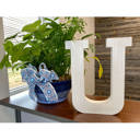 White Wash U Decorative Free Standing White Decorative Monogram Wood Letter