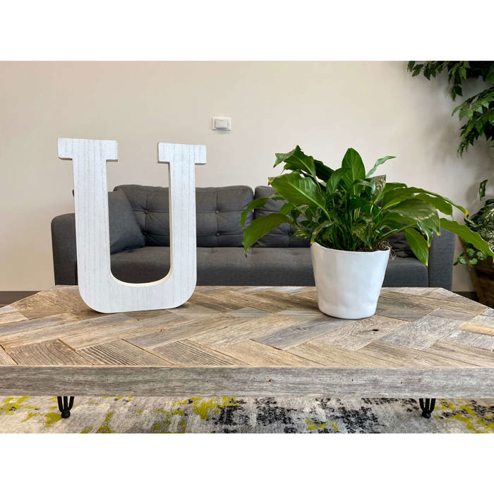 Decorative Free Standing White Decorative Monogram Wood Letter