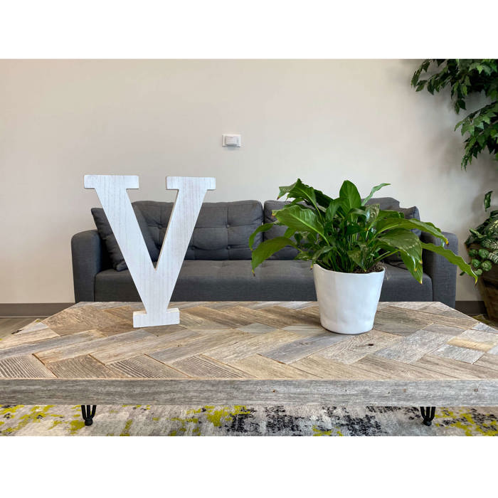 Decorative Free Standing White Decorative Monogram Wood Letter