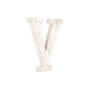 White Wash V Decorative Free Standing White Decorative Monogram Wood Letter