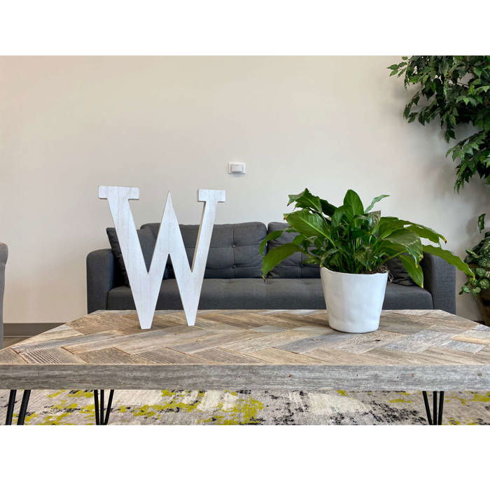 Decorative Free Standing White Decorative Monogram Wood Letter