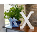 White Wash X Decorative Free Standing White Decorative Monogram Wood Letter