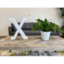 White Wash X Decorative Free Standing White Decorative Monogram Wood Letter