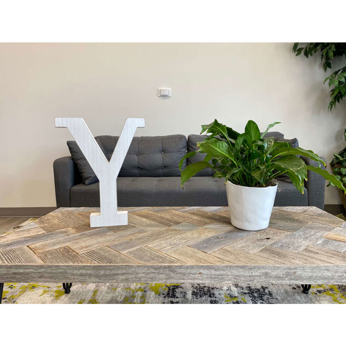 Decorative Free Standing White Decorative Monogram Wood Letter