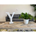 White Wash Y Decorative Free Standing White Decorative Monogram Wood Letter