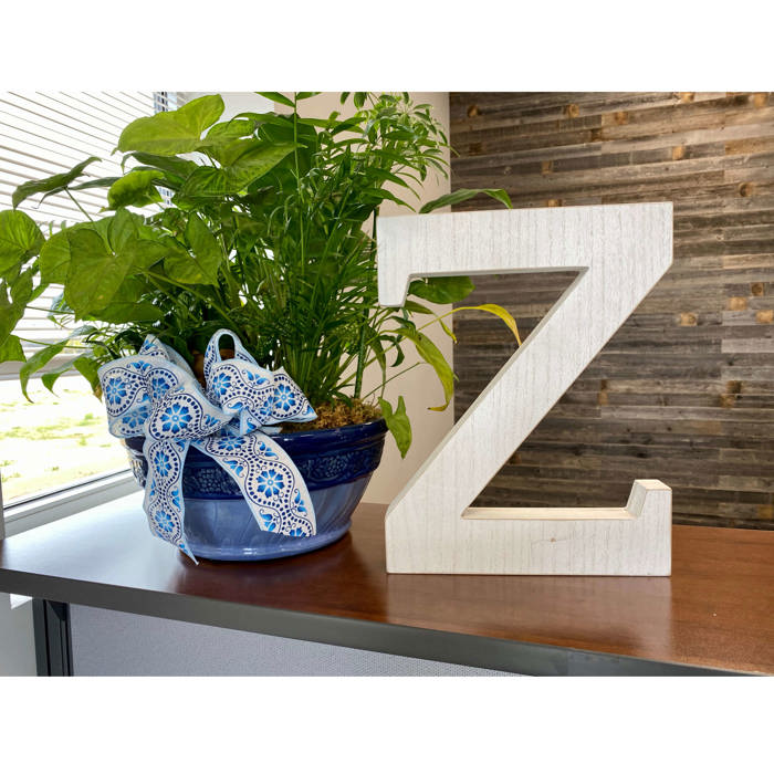 Decorative Free Standing White Decorative Monogram Wood Letter