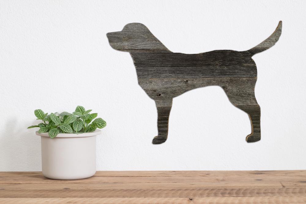 Rustic Farmhouse Labrador Retriever Cutout Reclaimed Wood Silhouette