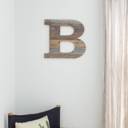 Weathered Gray B Rustic Farmhouse Large 16in Decorative Monogram Wood Letter