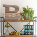 Weathered Gray B Rustic Farmhouse Large 16in Decorative Monogram Wood Letter