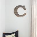 Weathered Gray C Rustic Farmhouse Large 16in Decorative Monogram Wood Letter